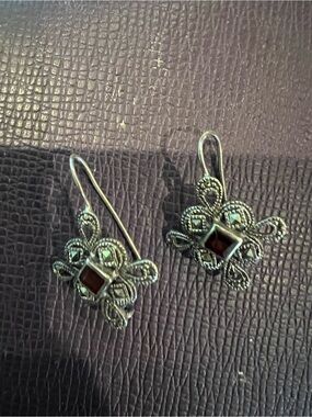 Sterling Marcasite with amethyst earrings